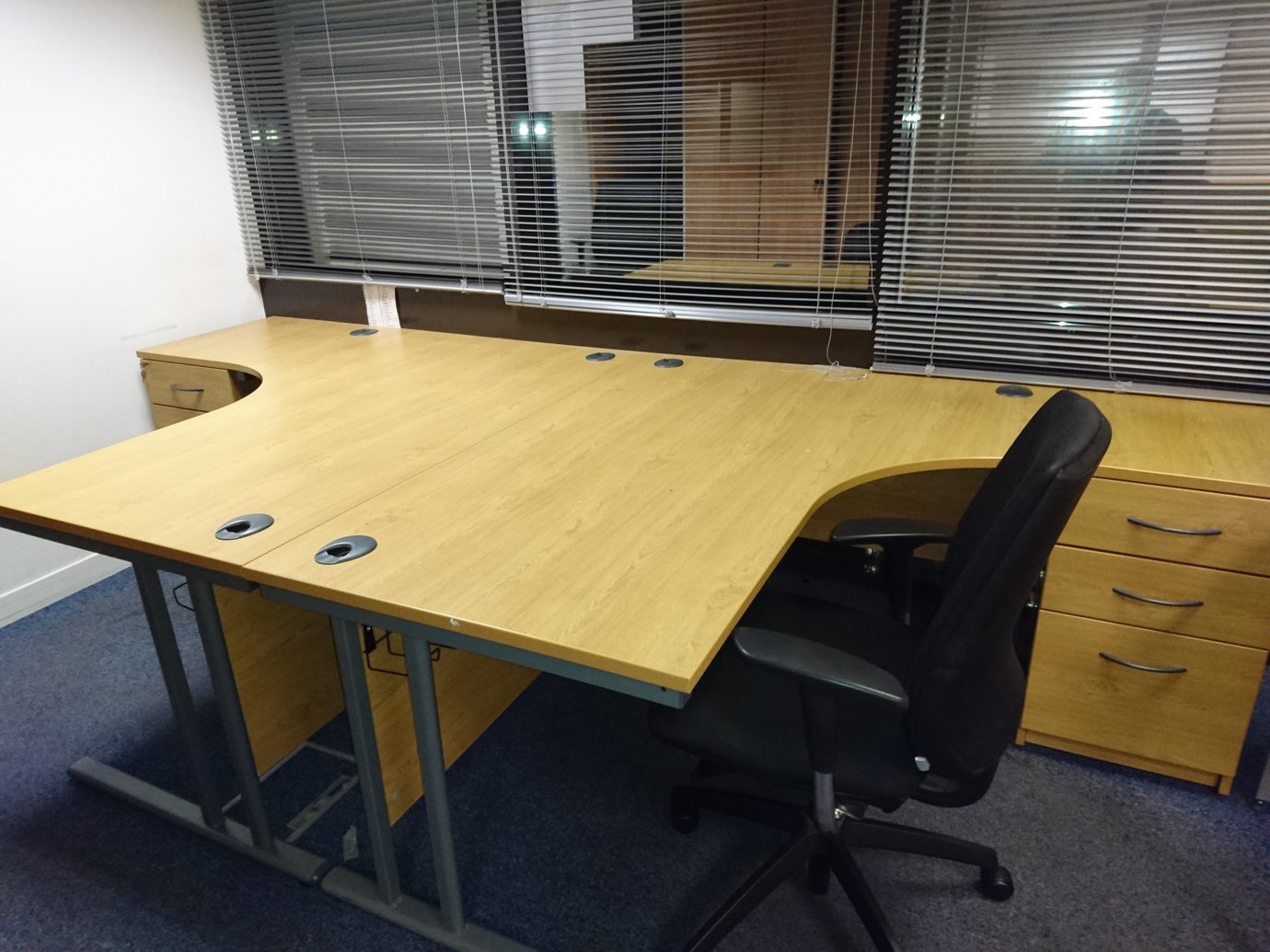 Workstations Desks Categories Office Furniture Wales Corner Desks 1600 X 1200mm In Light Oak